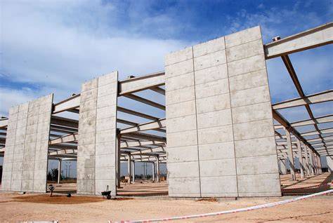 imagen de paneles de hormigón armado en obra