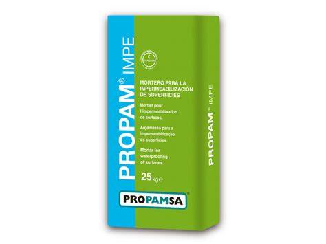 Detalle de productos PROPAM para impermeabilización
