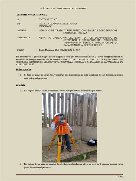 informe visual de replanteo horizontal y vertical