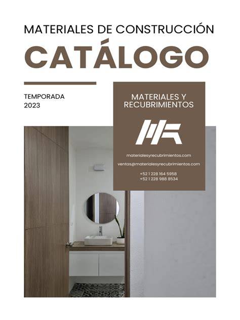infografías de catálogo de materiales de construcción