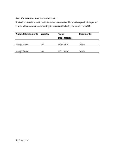 sección de control de documentación de mortero