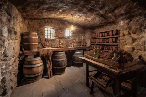 bodega clásica con paredes de piedra