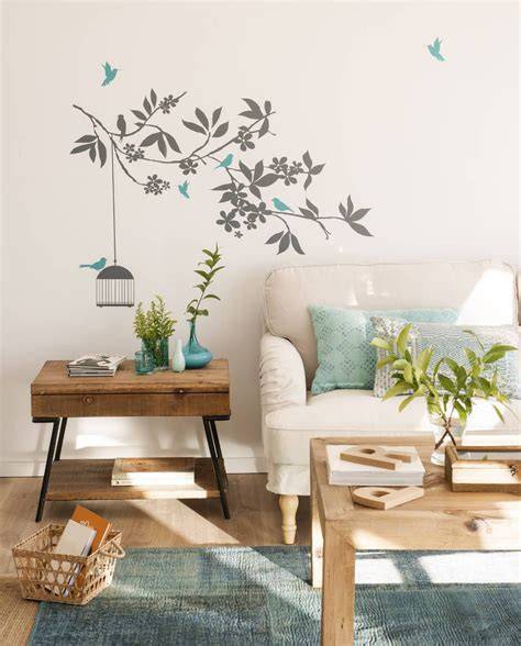 vinilos decorativos en salón con muebles