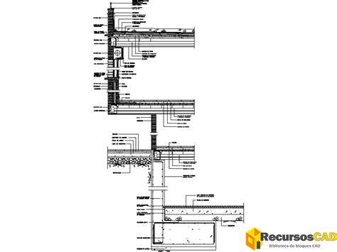 Esquema de detalle de enfoscado con hendiduras
