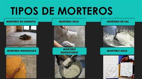 diversos tipos de mortero en construcción