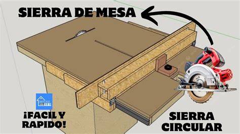 esquema de mesa de sierra con guía de diametros