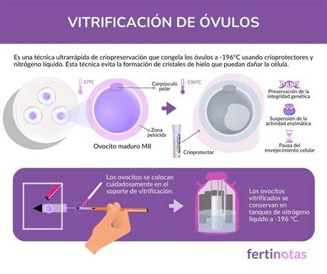 imagen de proceso de vitrificación con pasos