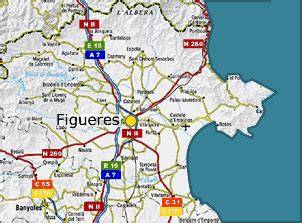 Mapa de Figueres y alrededores