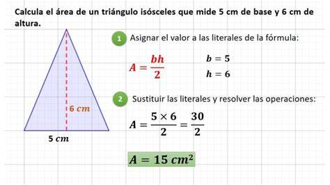 diagrama de triángulo isósceles con altura y base