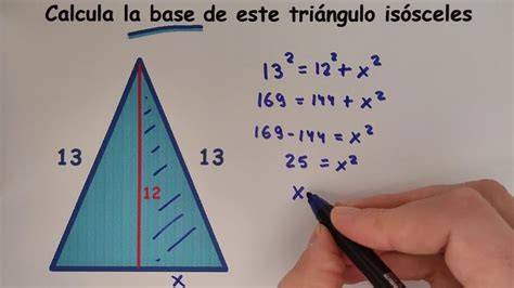 construcción completa de isósceles con base y altura
