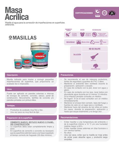 ficha tecnica de masilla RX imagen ilustrativa de soporte y enlucido