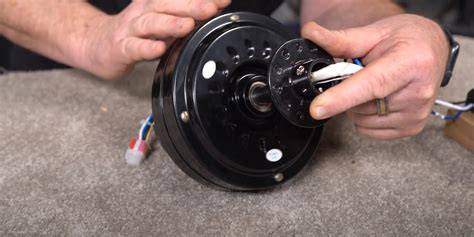 close-up of a ceiling fan motor and bearings