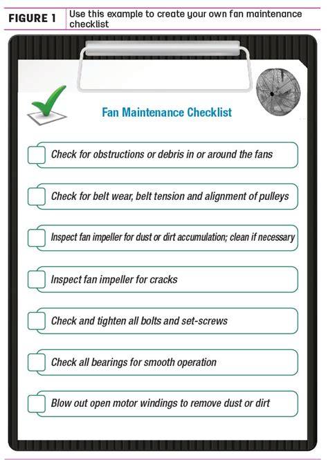 illustration of ceiling fan maintenance checklist