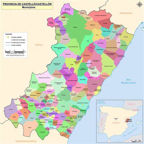 Mapa de Castellón con incidencia de suelos no urbanizables y planes especiales