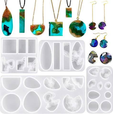 resina epoxi para joyería con moldes de silicona