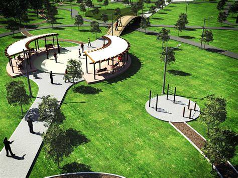 pérgola metálica en rosaleda (parque urbano) infraestructuras exteriores