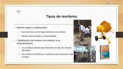 Esquema de morteros diferentes y usos (infografía)