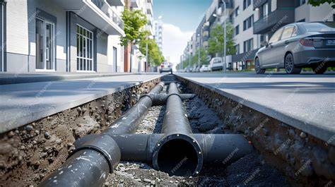 infraestructura de drenaje urbano con alcantarillado subterráneo