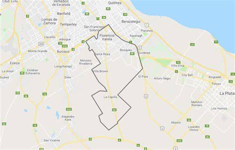 mapa de Florencio Varela y zonas cercanas