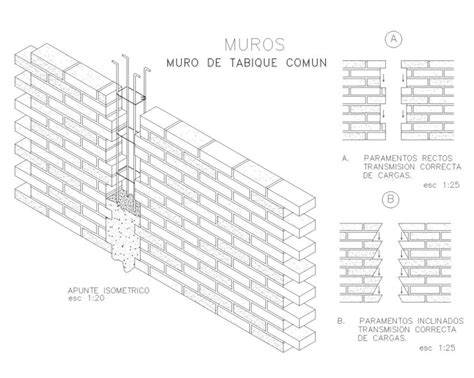diagrama de muro de mampostería con dalas y castillos