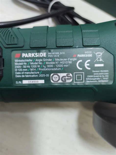 gráfica de conjunto PARKSIDE PWS 125 I9